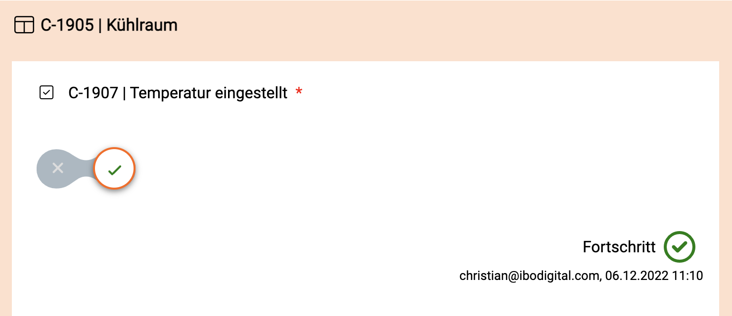 Beispiel Checkliste mit Kontrollkästchen