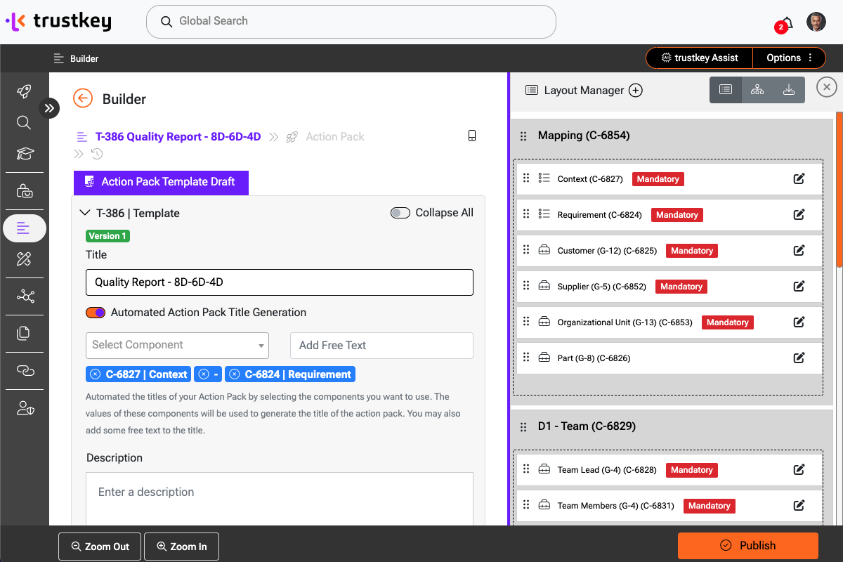 Create 8D process in trustkey with just a few clicks